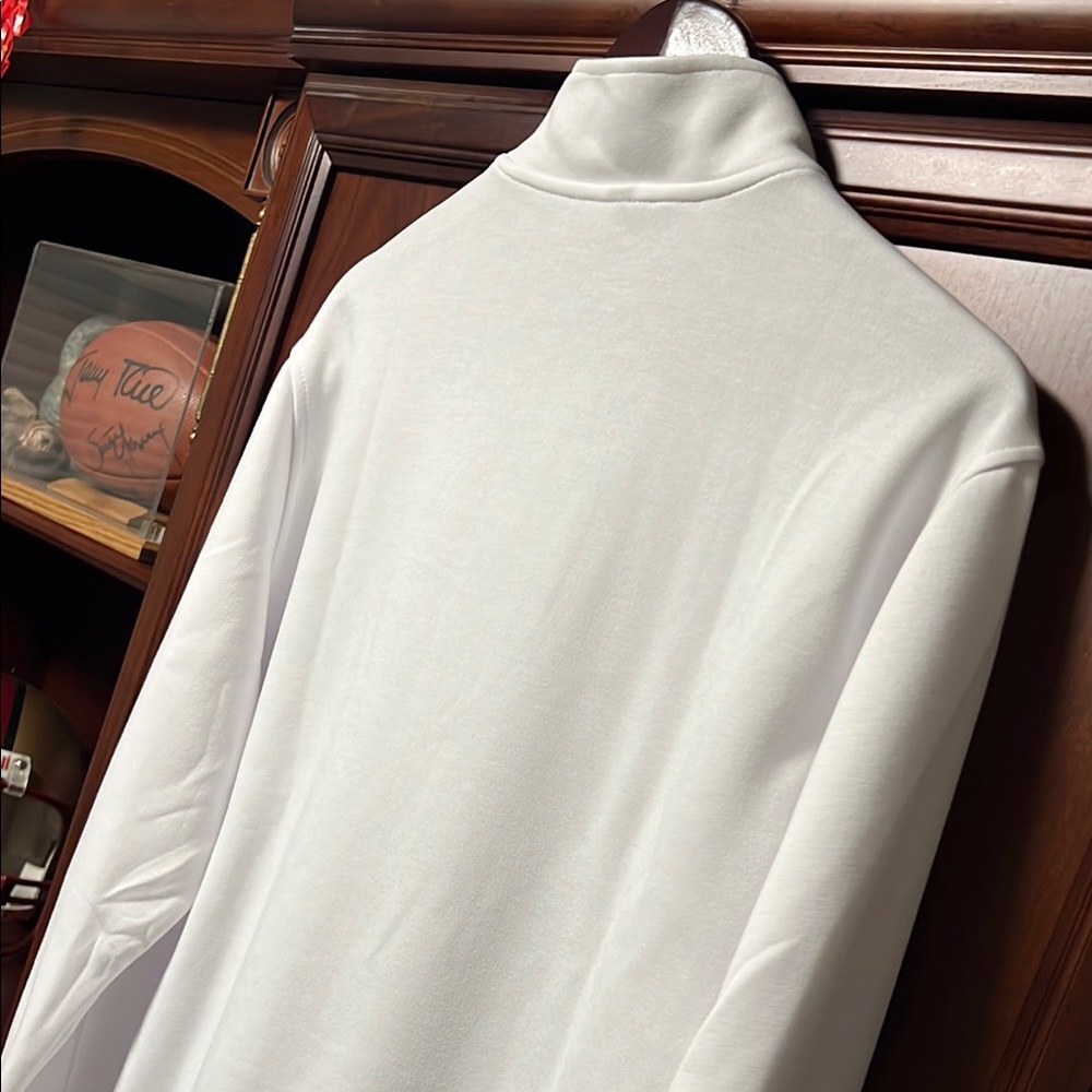 Brand New Adidas White Sportswear 1/4 Zip Up Pullover Sweats Long Sleeve Top! - Picture 8 of 11
